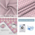 thumbnail image 6 of Blackout Curtains for Bedroom, Pink Room Darkening Window Drapes for Living Room, Grid Checkered Plaid Gingham Lattice Trellis Thermal Insulated Grommet Curtains, 52x96 inch, 2 Panels, 6 of 9