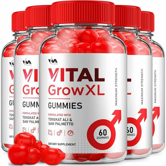 Vital Grow XL Gummies for Men – VitalGrowXL Maximum Performance, Vital GrowXL Overall Daily Health, 5 Pack, 300 Gummies