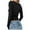 Black, variant on EDFBUYKRS Long Sleeve Shirts for Women Tops V Neck Casual Tops Comfortable Shirt Soft Basic Tees Women Blouses M