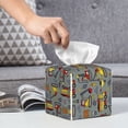 thumbnail image 6 of Kdxio Funny Construction Print Tissue Box Cover,Square Decorative PU Leather Facial Paper Case Organizer Holder Dispenser for Bathroom,Night Stands,Desk,Car 5.2''X5.2''X5.2'', 6 of 8