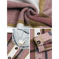 thumbnail image 4 of MOSHU Flannel Shirts for Women Button Down Plaid Shirt Hooded Shacket Jacket with Pocket, 4 of 7