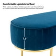 thumbnail image 5 of Velvet Upholstered Entryway Bench Bed Foot Stool with Horseshoe-shaped Metal Base Bedroom Navy, 5 of 6