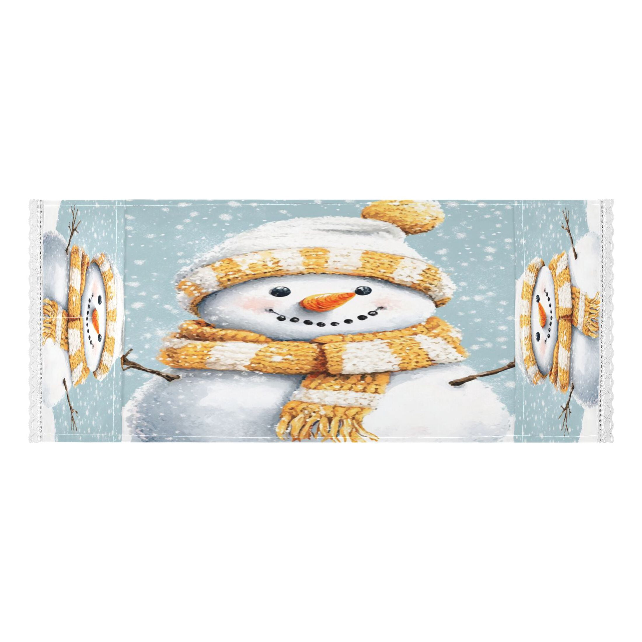 WOBOGO Snowman Wearing A Yellow and White Scarf Washing Machine Cloth Dryer Refrigerator Top Cover Protective Non-Slip Mat For Kitchen Laundry