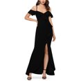 thumbnail image 1 of Betsy & Adam Womens Ruffle Gown Cold Shoulder Dress, Black, 12, 1 of 1