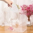 thumbnail image 4 of Clear Acrylic Wedding Card Box Large DIY Card Boxes with 4 "Card" Text Stickers Gift Money Box Holder for Wedding Reception Anniversary Birthday Party Baby Shower Graduation Decorations, 4 of 6