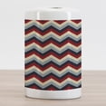 thumbnail image 2 of Chevron Ceramic Toothbrush Holder, Triangle Abstract Geometrical Detailed Retro Vintage Image, Decorative Versatile Countertop for Bathroom, 4.5" X 2.7", Pale Blue Navy Blue, by Ambesonne, 2 of 4