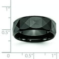 thumbnail image 6 of Ceramic Black Faceted 8mm Mens Wedding Ring Size 9.5, 6 of 6