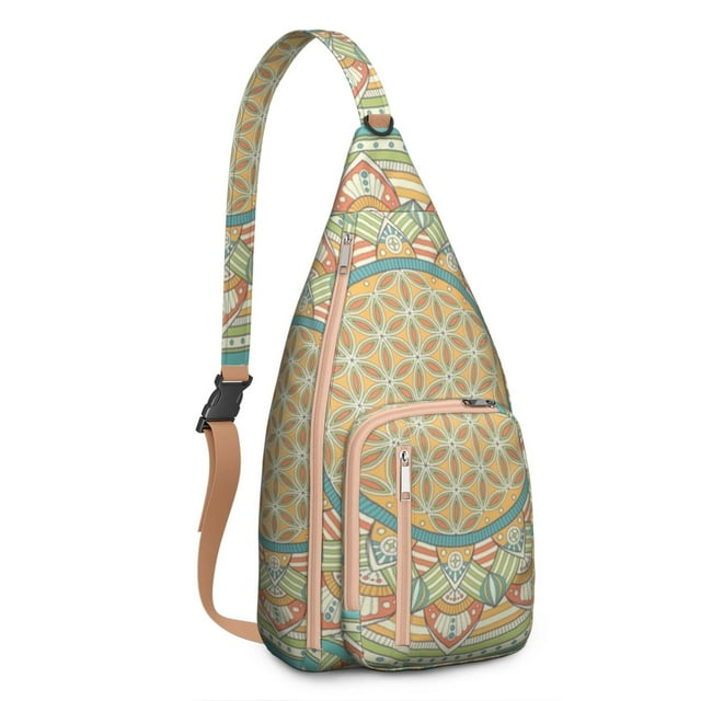 Sac Bandoulière Méditation Tribale - Imprimé Mandala Abstrait (Essentiel Yoga & Randonnée)