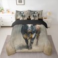 thumbnail image 2 of jejeloiu Farm Animal Cow 7 Pieces Bedding Comforter Set,Oil Painting Artwork Full Bedding Set Reversible, 2 of 8