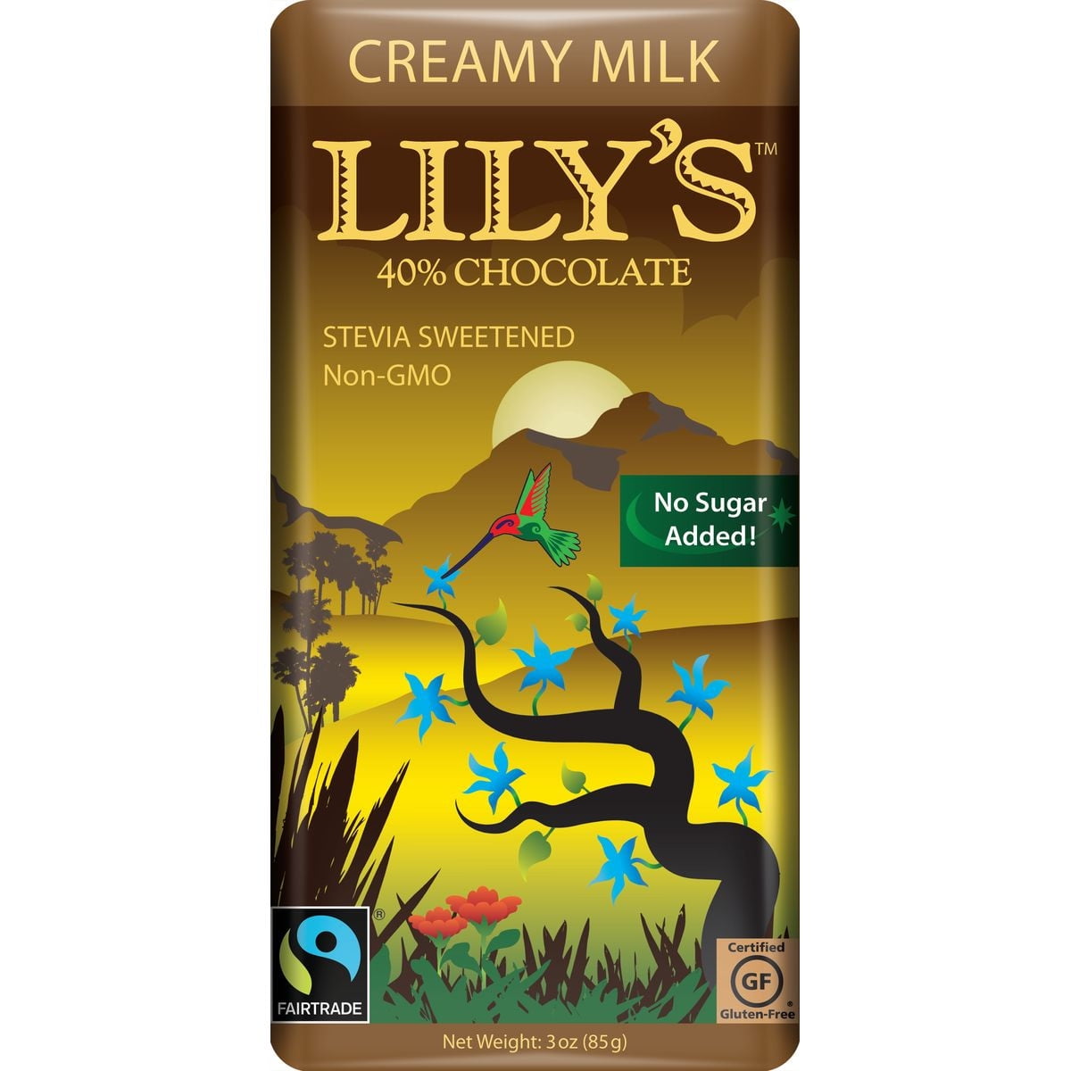 Lily's Chocolate Bar, Creamy Milk, 3 oz, Pack of 12 (No Surday Added