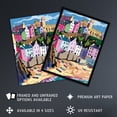 thumbnail image 2 of Artery8 Tenby Harbour Beach Coastal Townscape Colourful Living Room Artwork Framed Wall Art Print A4, 2 of 5
