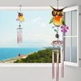 thumbnail image 2 of PATLOLLAV Wind Chimes ,Metal Pendant Creative Glass Painted bell, Lucky Double Wings Owl and Beads Hanging Chime for Good Luck, Safe, Home Garden Patio Hanging Decoration Gift, 2 of 5
