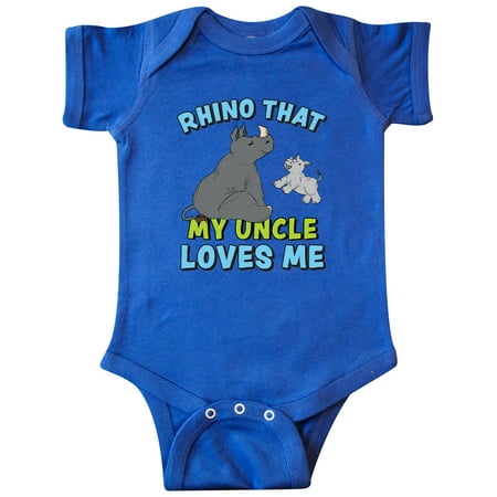 

Inktastic Rhino That My Uncle Loves Me with Cute Rhinos Gift Baby Boy or Baby Girl Bodysuit