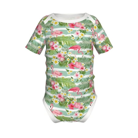 

Yiaed Tropical Flamingo Print Infant Climbing Short Sleeve Onesie One-Piece Baby Bodysuit Clothes 0-12 Months -3 Months