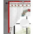 thumbnail image 2 of Red Cardinal Birds Swag Valances for Windows, Small Curtains Drapes, Christmas Poinsettia Flowers Xmas Wreath Kitchen Window Curtains Over Sink Window Treatment Valance for Bedroom/Bathroom 56"x36", 2 of 5