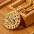 thumbnail image 1 of Gold Money Chain Dollar Sign Necklace Rotatable Rapper Hip Hop Fake Chain Gift for Boyfriend Brother Father Husband, 1 of 2