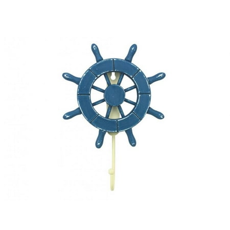 

Rustic All Light Blue Decorative Ship Wheel with Hook 8