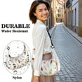 thumbnail image 5 of Vintage Coffee & Cute Peach Print Crossbody Handbag for Women, Retro Smoked Sausage BBQ Food Shoulder Tote, Lightweight Water-Resistant Hobo Purse with Kawaii Pastel Fruit Design, 5 of 5