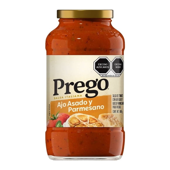 Salsa de tomate Campbell's Prego estilo italiana para pastas con ajo asado y parmesano 680 g