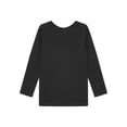 thumbnail image 4 of Yhong Unisex Kids Thermal Underwear Round Neck Long Sleeve Base Layer Tops Dance Training Shirts Type A Black M, 4 of 7
