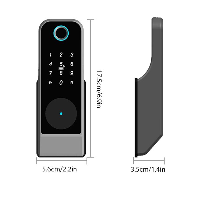 Wafu Serrure Intelligente Sans Clé Serrure de Porte Anti-Vol Mot de Passe Biométrique Serrure de Porte Application Opération à Distance Étanche Invitation Vocale WiFi Serrure Intelligente pour Cour Extérieure Serrure Électronique