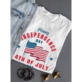 thumbnail image 3 of Independence Day Waving Flag T-Shirt Women -Image by Shutterstock, Female Medium, 3 of 4
