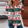 thumbnail image 1 of Pntutb Mujer Navidad Impreso Cremallera Cuello Alto Manga Larga Top Manga Larga Cuello Alto Top/Camisa Pntutb Pntutb-7735, 1 of 6