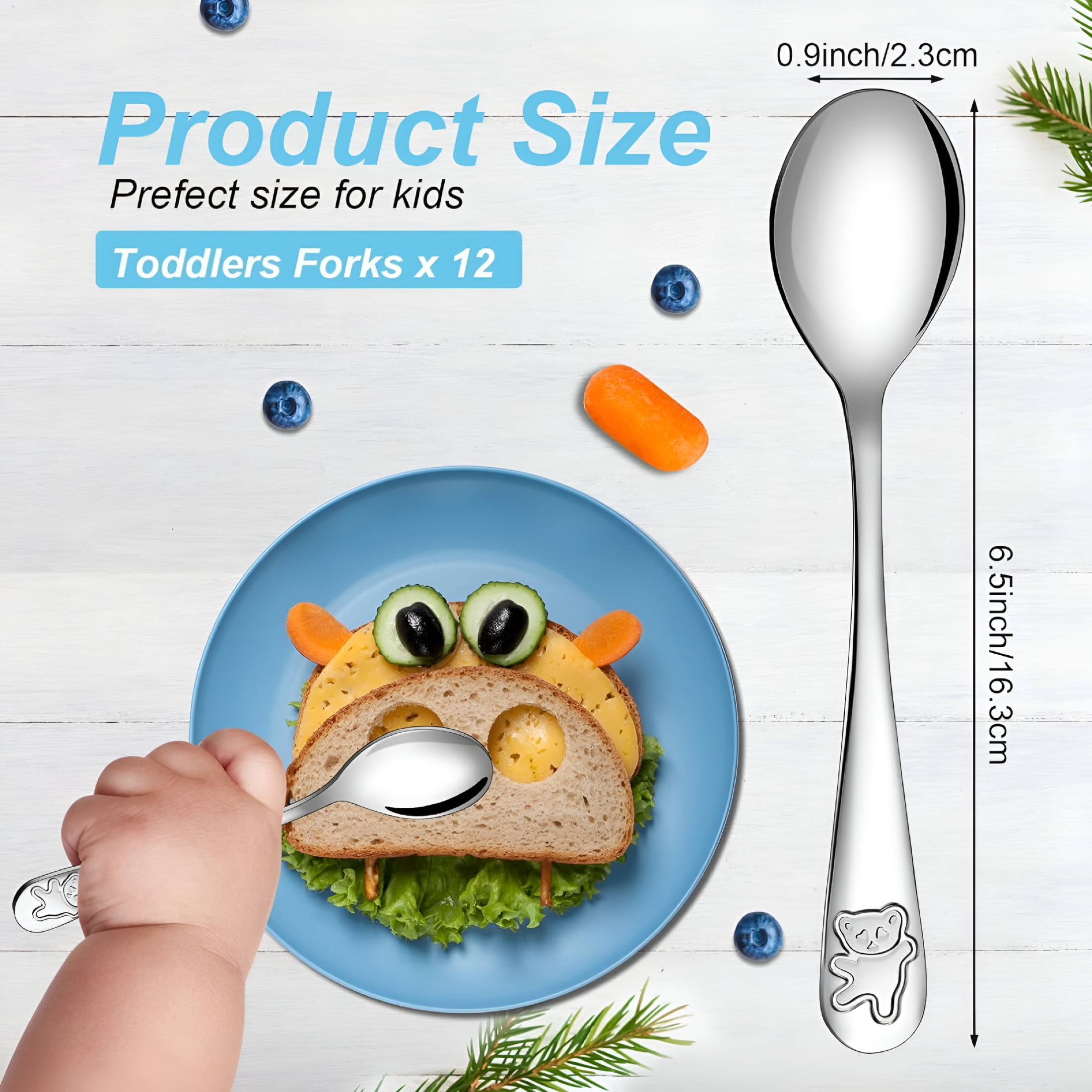 BPPEG 24 Piece Kids Spoons Toddler Spoons,6.5 Inch Stainless Steel Kids Silverware Toddler Utensils,Child and Toddler Safe Flatware Children Spoons,Baby Spoons for Self Feeding,Dishwasher Safe