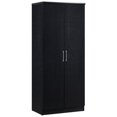 thumbnail image 1 of Pemberly Row Armoire Armoire 2 Portes avec 4 Étagères en Noir, 1 of 6