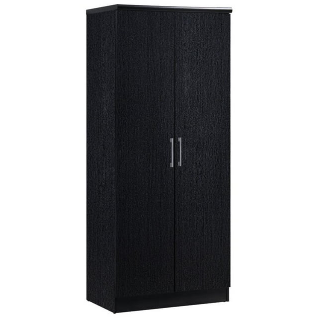 Pemberly Row Armoire Armoire 2 Portes avec 4 Étagères en Noir