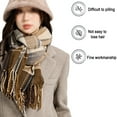 thumbnail image 2 of Blanket Scarf Plaid Long Warp Shawls Fashion Tartan Knit Winter Warm Lattice Scarves-brown, 2 of 5