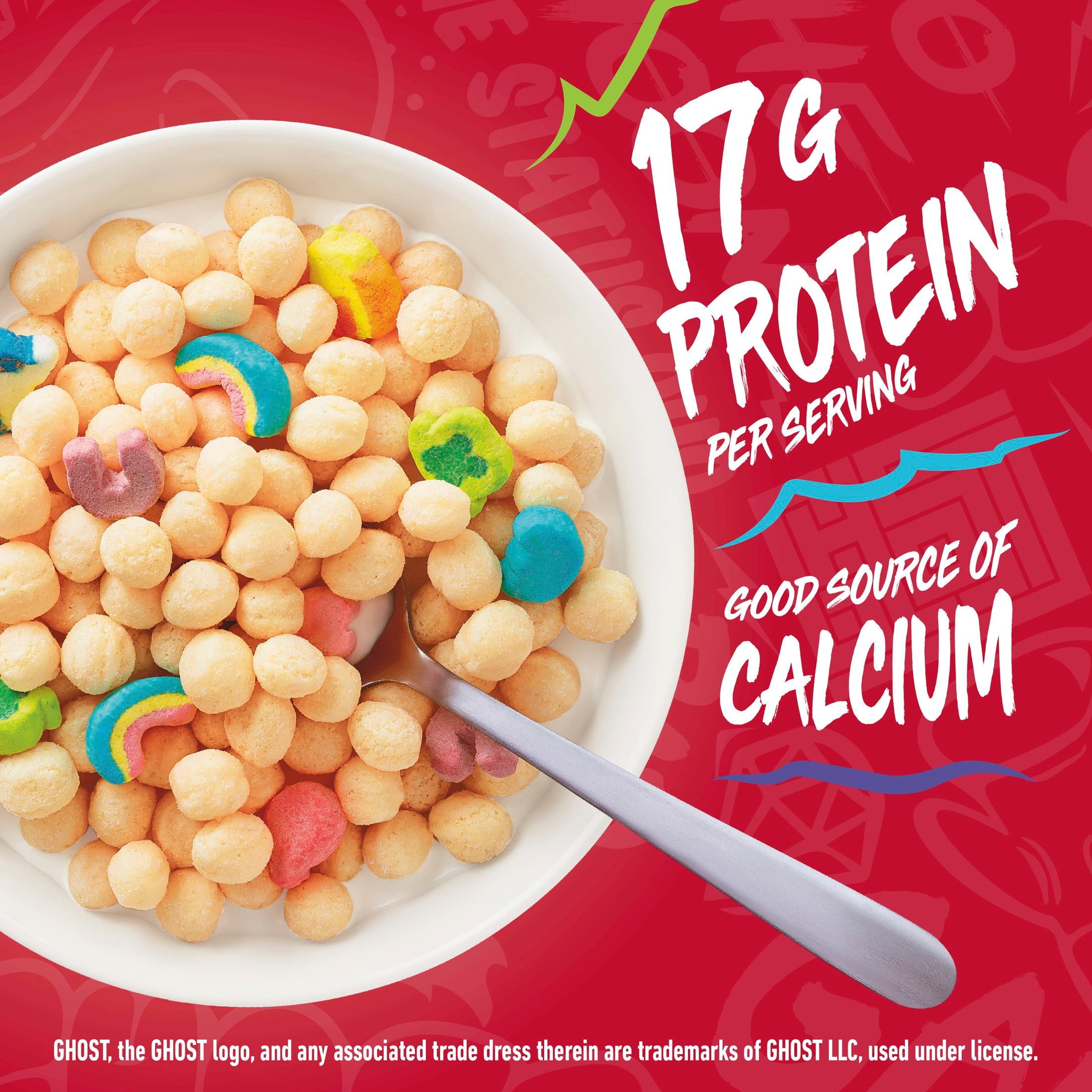 GHOST PROTEIN CEREAL, LUCKY CHARMS Flavor, 17G Protein, 9.4 oz