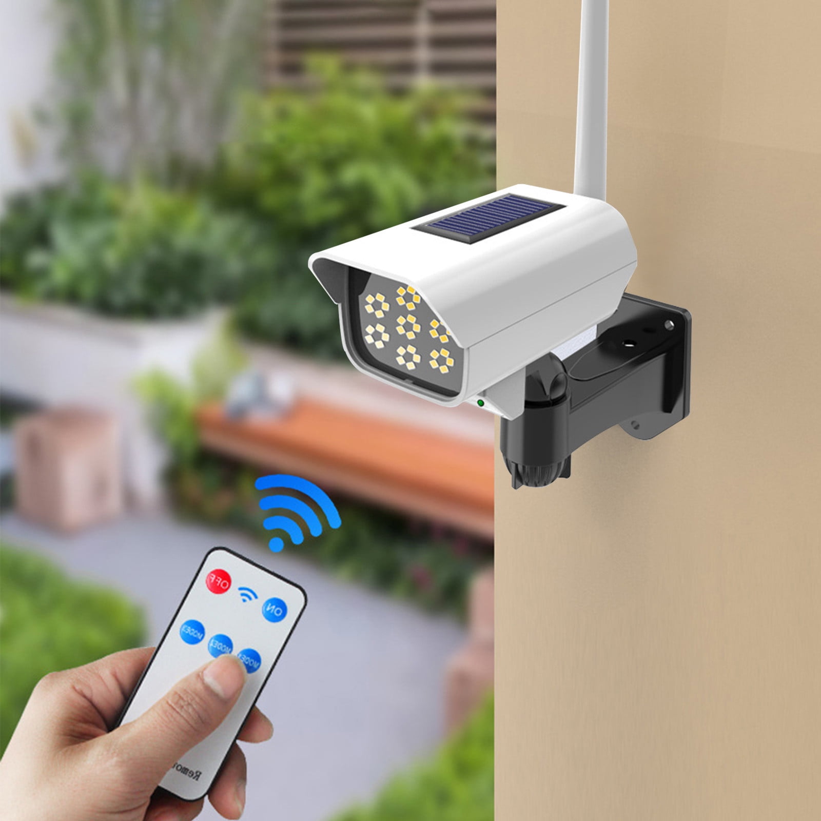 RnemiTe-amo Solar Powered Human Sensor Security Fake Dummy Camera With Flashing Led Outdoor Use For Garden & Business