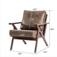 thumbnail image 7 of UNICOO® Mid Century Chair, Retro Upholstered Accent Armchair, with Wood Frame and Removable Cushions, Large Leisure Slipper Chair for Living Room/Bedroom (U2279-Brown), 7 of 7