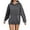 Grey, variant on Shadoumai Solid Lace Trimmed Hooded Pullover Long Sleeve Sweatshirt for Women Warm Pocket Casual Wear