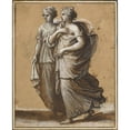 thumbnail image 3 of Claude Lorrain 20x24 Black Modern Framed Museum Art Print Titled - Two Women in Classical Dress (Mid-1640s), 3 of 5