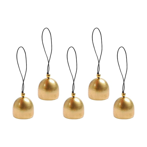 5x Campanas de latón Campana de puerta pequeña Vintage Mini Campana Campana de cobre Campanas de viento para manualidades DIY Jardín de la casa Puerta Soledad Mini campana pequeña