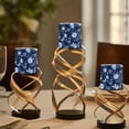 thumbnail image 4 of Kuiaobaty 4 Packs Flickering Flameless LED Battery Candles Waterproof Pillar Fake Candles with Colored Light Remote for Wedding Beach Party Decor Rose Butterfly Blue Leaf Pattern, 4 of 7