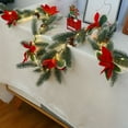 thumbnail image 5 of CuiLiyq Christmas Poinsettia Garland, 9.84 FT Artificial Garlands with 30 LED Lights, Battery Operated, Poinsettia String Lights, Light up for Xmas Home Decor, 5 of 9