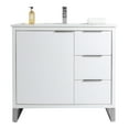 thumbnail image 2 of Fine Fixtures Opulence Collection 36 in. W x 18 in. D x 33 in. H Bathroom Vanity in White Matte with White Ceramic Sink - Chrome hardware, 2 of 8
