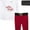 Merry White Red, variant on Baby Essentials Merry and Bright Ruffle Long Sleeve Shirt with Matching Velour Bell Flared Santa Pants & Black Velour Headband for Infant Toddler Girls of 24 Months for Christmas, Holiday & Photos