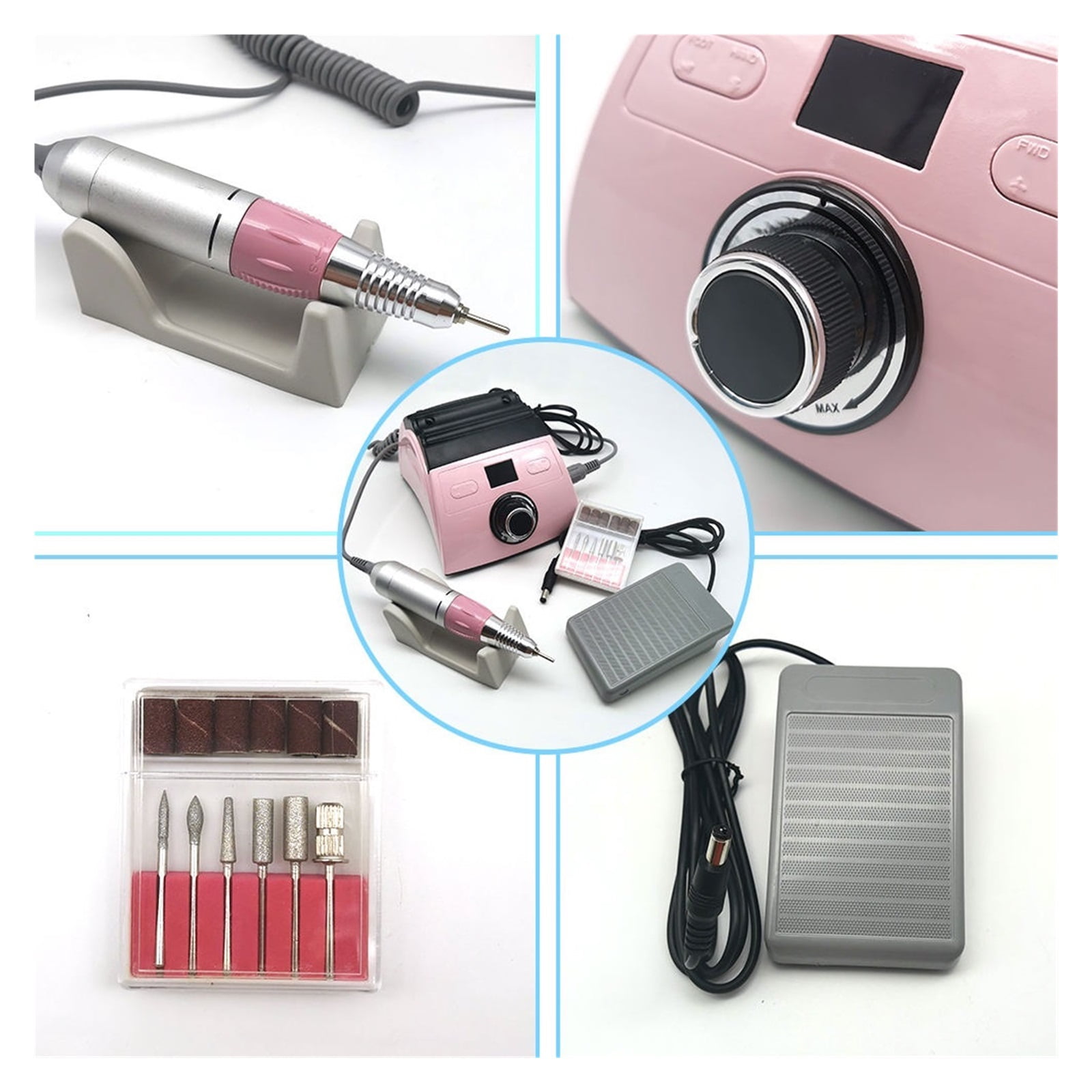 30000Rpm Professional Electric Nail Drill Lathe Led Display Manicure Machine With Replacement Nail Drill Nail Art Equipment ,Low Noise