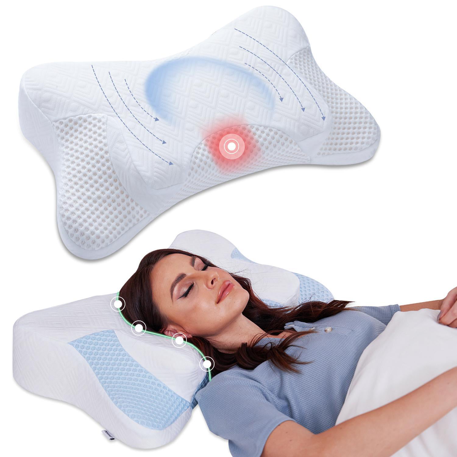 Therapeutica Orthopedic Sleeping Pillow Helps Spinal Alignment Neck Head Support 