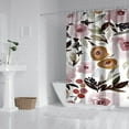 thumbnail image 4 of Ensemble de Rideau de Douche avec Doublure à Boutons-Pression, Fleurs Rouges Automne Vintage (4) Rideaux de Douche Doublure de Douche Imperméable, Doublure de Rideaux en Polyester Neutre Esthétique, 72x72 Pouces, 4 of 4