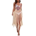 thumbnail image 2 of VISgogo - Bikini para mujer, sin mangas, para playa, con borlas caladas, vestido de verano VISgogo  moda, 2 of 6