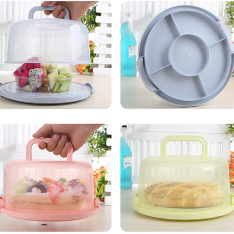 Loviver Cake Keeper Pie Cake Carrier with Lid Portable Cake Container Muffin Tart Cookie Dessert Keeper for Fruits Cookies Vegetables White Rectangle
