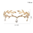 thumbnail image 4 of Diadema de boda con hojas de cristal, diadema nupcial para dama de honor, banda para la frente, corona de Tiara nupcial con diamantes de imitación (dorado), 4 of 5