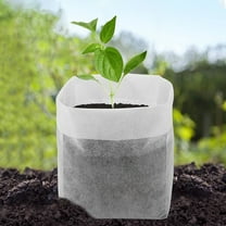 Jingjianm Biodegradable Plant Grow Bags for Seedlings, Eco-Friendly Non-Woven Fabric Pots, 100-Pack, 3 Gallon, Breathable Design White
