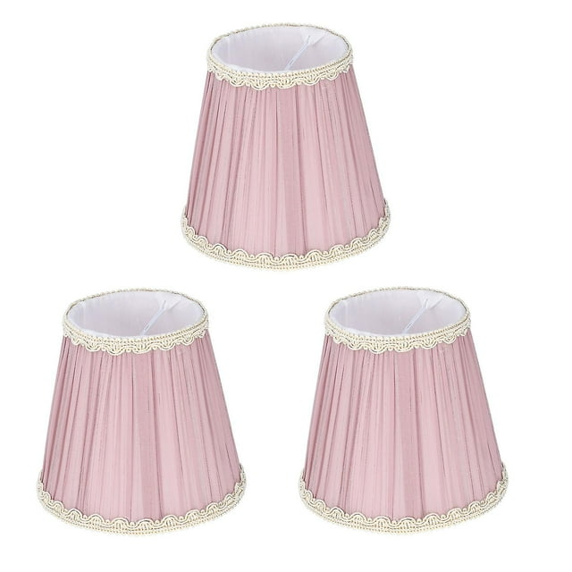 3PCS Cloth Lamp Shade E14 ClipOn Lampshade for Candle Chandelier Wall Lamp Table Light Indoor Decor(Light Purple )