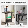 thumbnail image 6 of COLAMY LumiDesk 55" Electric Standing Desk, Dual Motor Whole-Piece Adjustable Sit Stand Desk with Drawer & Outlets, Ergonomic Home Office Computer Desk (Veneer Desktop, Walnut + Black), 6 of 16